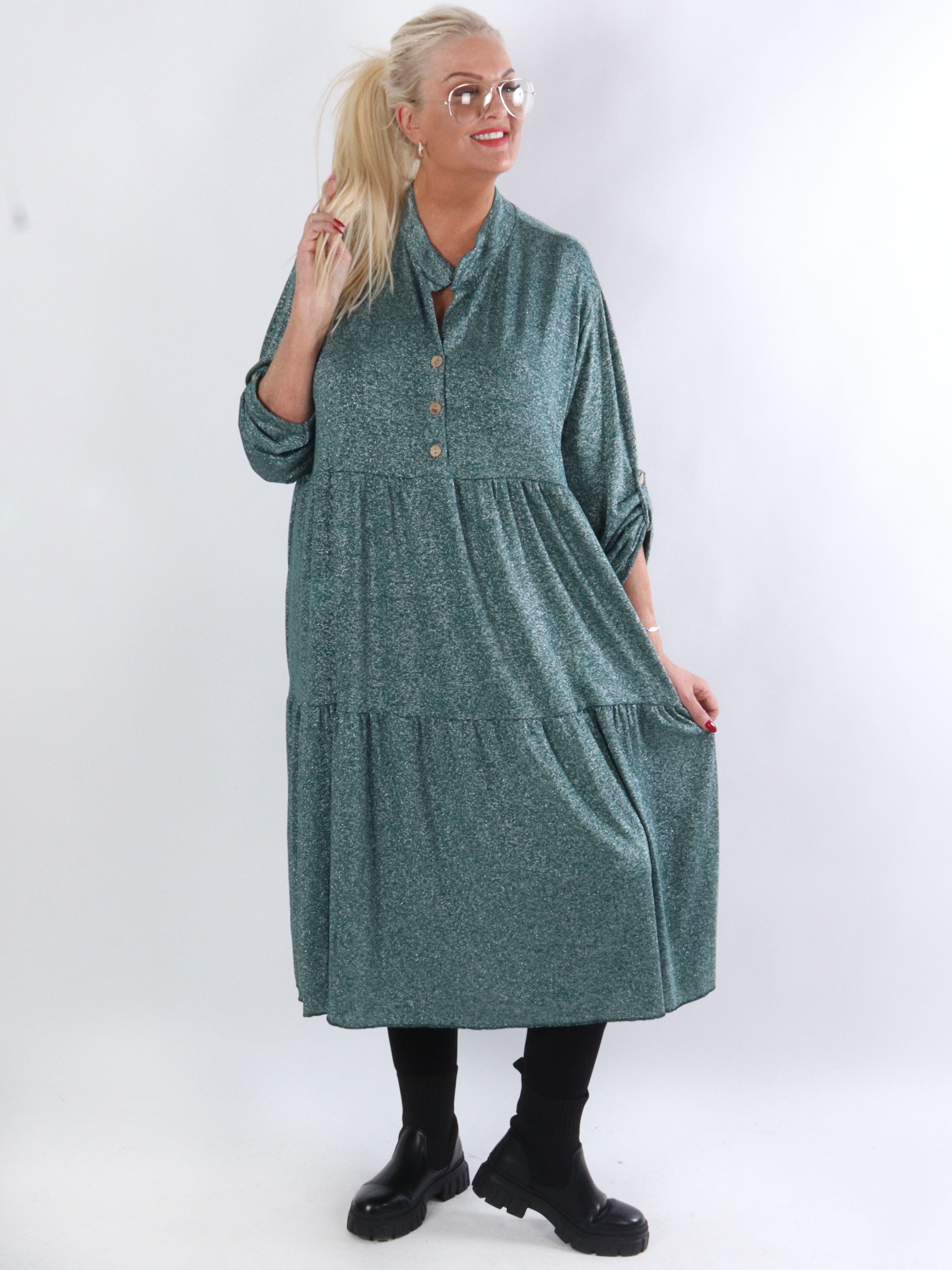 Demi - Lang kjole med glimmertråde